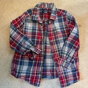 Boys plaid button down long sleeve shirt The Childrens Place size 5